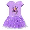 Korean-Style Kpop Demon Slayer Mesh Princess Dress for Kids - Short Sleeve for Summer, Long Sleeve for Spring/Autumn