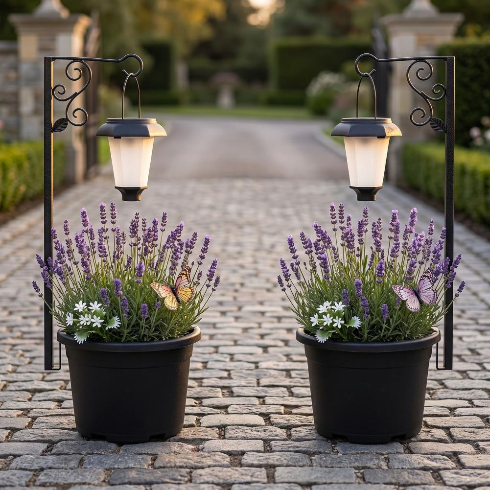 Decorative Solar Garden Light Solar Lamp Post with Planter Waterproof Solar Outdoor Light Decorative Garden Yard for Patio