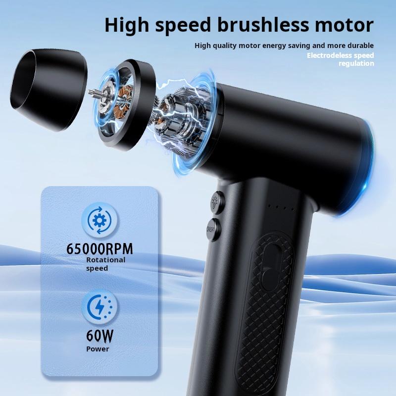 Wireless Air Duster 110000RPM Dust Blowing Gun USB Cordless Compressed Air Blower Keyboard Car Vacuum Cleaners For Detailing