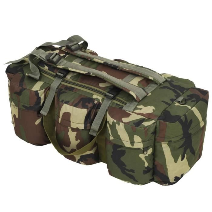 Sac de sport - vidaXL - 3-en-1 - 120 L - Camouflage - Imperméable