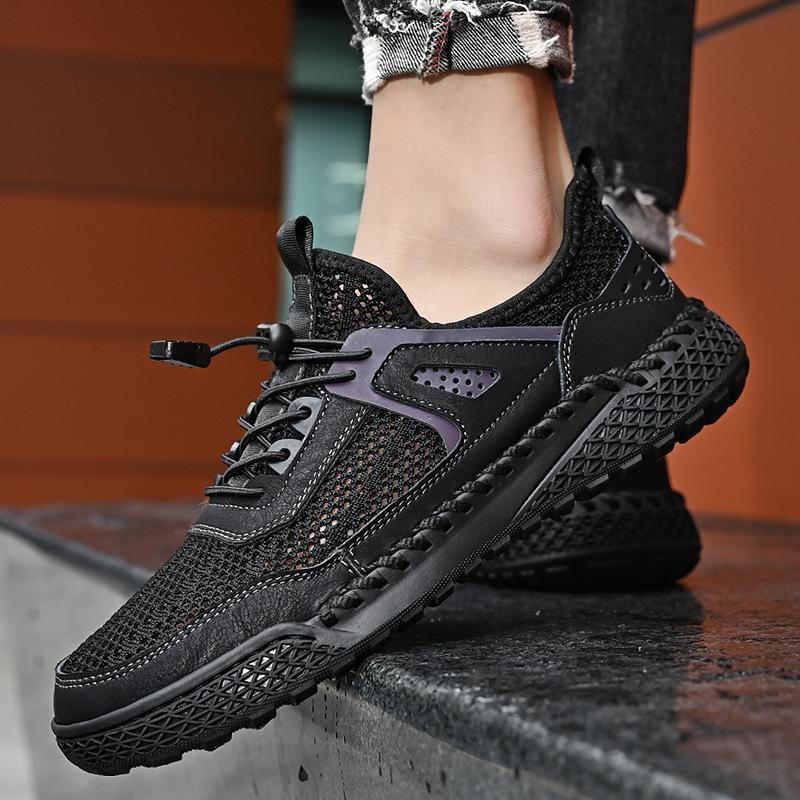 Mesh Shoes Men's Summer 2025 New Hollow One-pedal Men's Shoes Thin Breathable Non-slip Men's Lightweight Casual Shoes