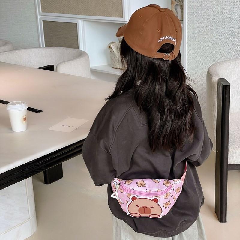 Crossbody Printed Capybara Chest Bag Children Cartoon Outdoor Leisure Waist Pack