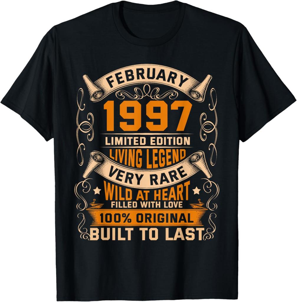 28. Geburtstag T-Shirt 1997 Geburtstagsgeschenke für Unisex Damen T-Shirt Individuell Bedruckte Grafik-T-Shirts Vintage Unisex Kleidung Oberteile