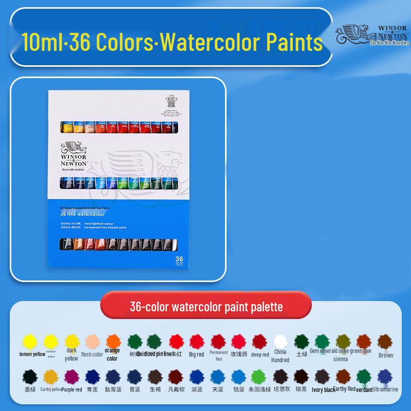 Winsor & Newton 24-kleuren aquarelverfset, 10 ml - Ideaal voor kinderen & studenten