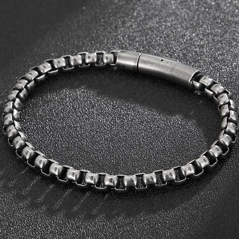 6MM Chain Men's Bracelet Man Gold Color Stainless Steel Boys Bracelets for Women On Hand Mannen Armband Jewellery Accessories Adjustable