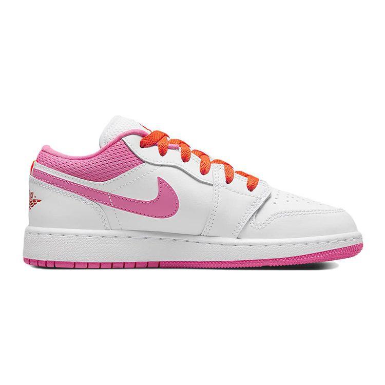 Air Jordan 1 Low GS Pinksicle Kids Sneakers White Safety-Orange DR9498-168