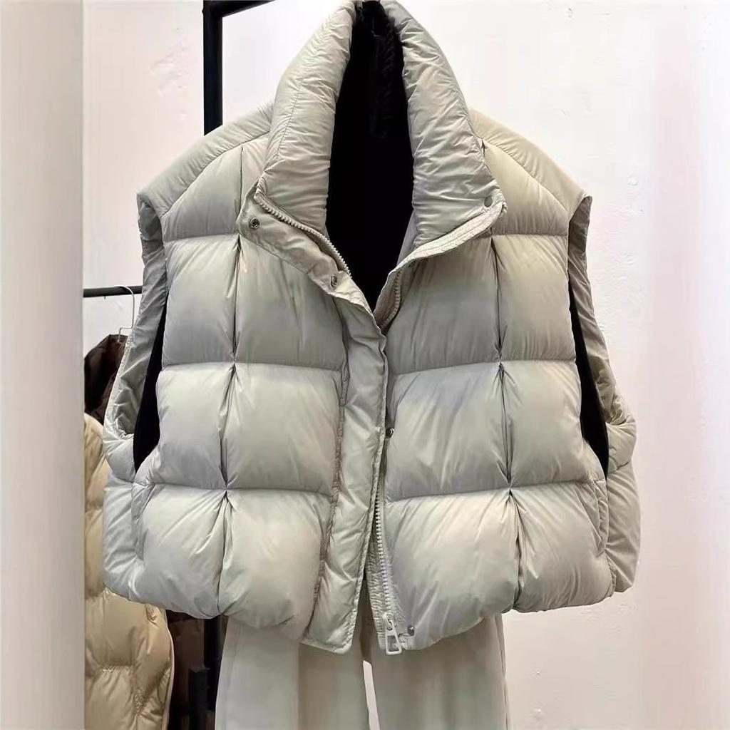 2025 autumn and winter new vest European fashion foreign style thickened vest warm short down cotton jacket