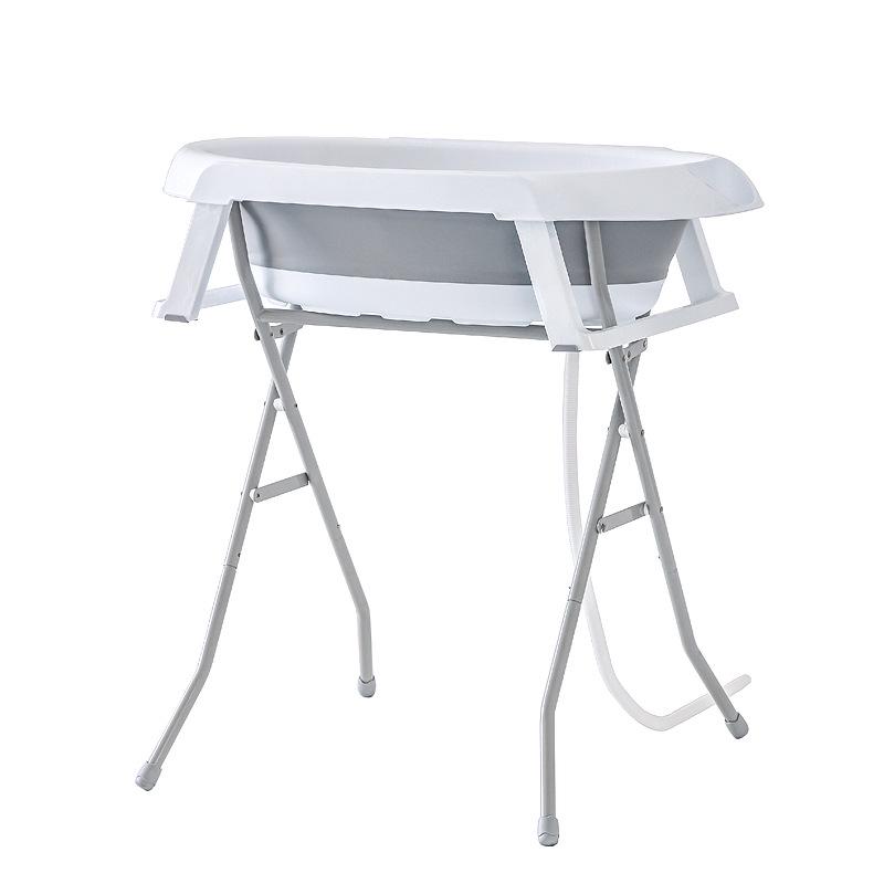 Newborn Bath & Care Station: Infant Bathtub, Diaper Changing, Drying Rack - No Bending