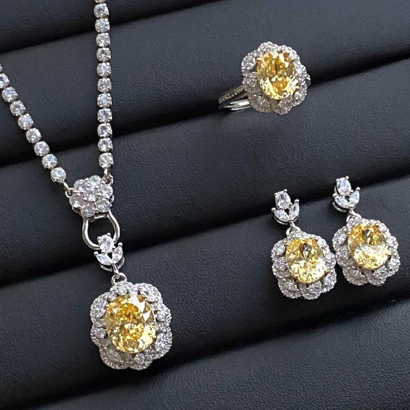SACE GEMS Classic Copper Alloy Zircon Ring Earrings Pendant Necklace Jewelry Sets Wedding Party Gifts