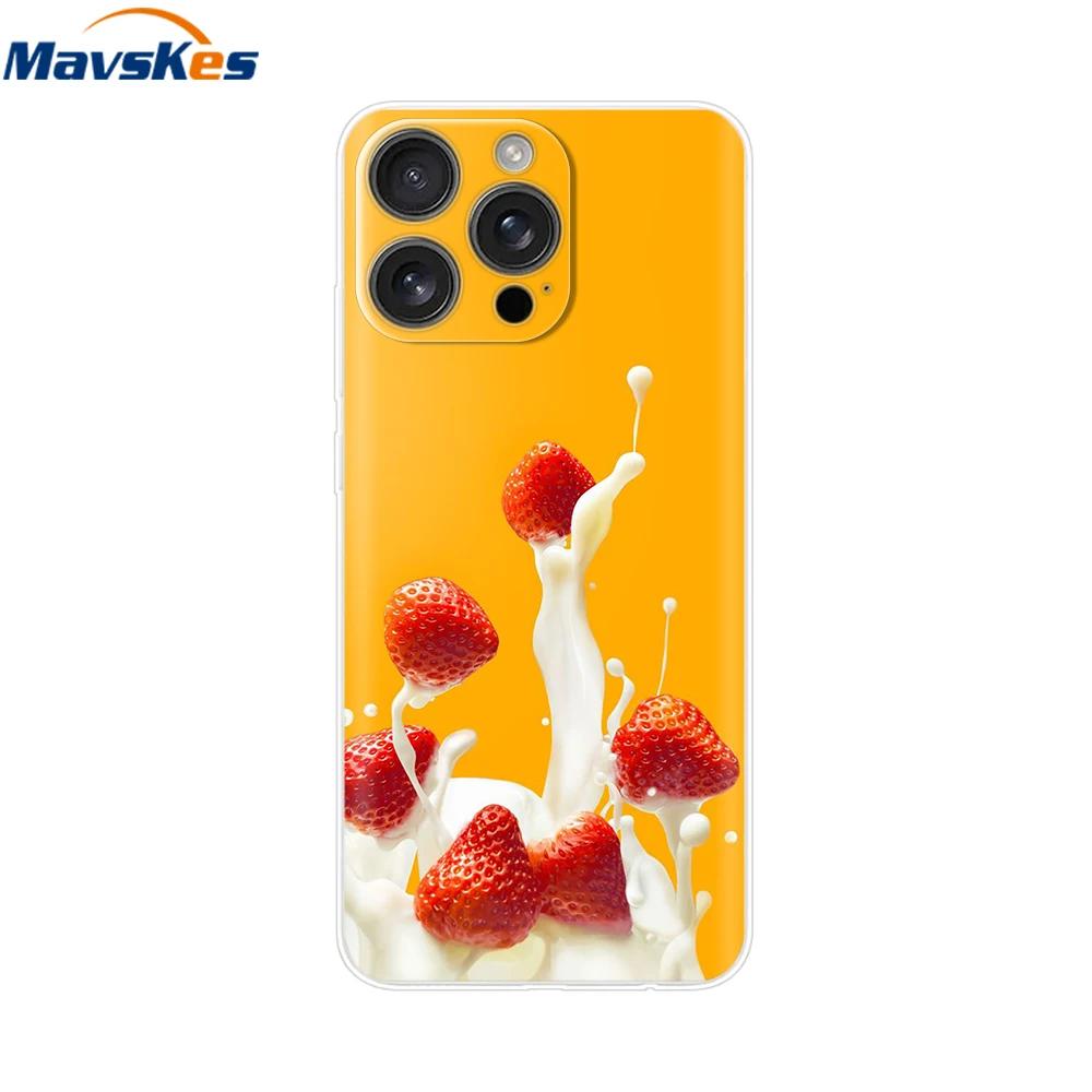 For iPhone 16 Pro Case 16 Plus Lovely Heart Soft Silicone TPU Painted Phone Cases for Apple iPhone16 Pro Max Cover Shell New Bag