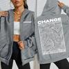 Change Never Look Back Street Graphic Print Women Zipper Hoody Autumn Hoodie Loose Casual Hoodies Fleece Woman Clothes