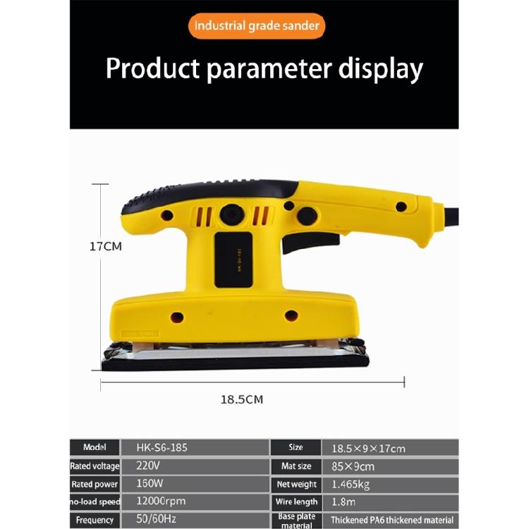 Sandpaper Machine Square Air Orbital Sander Rectangular Pneumatic Dry Grinder