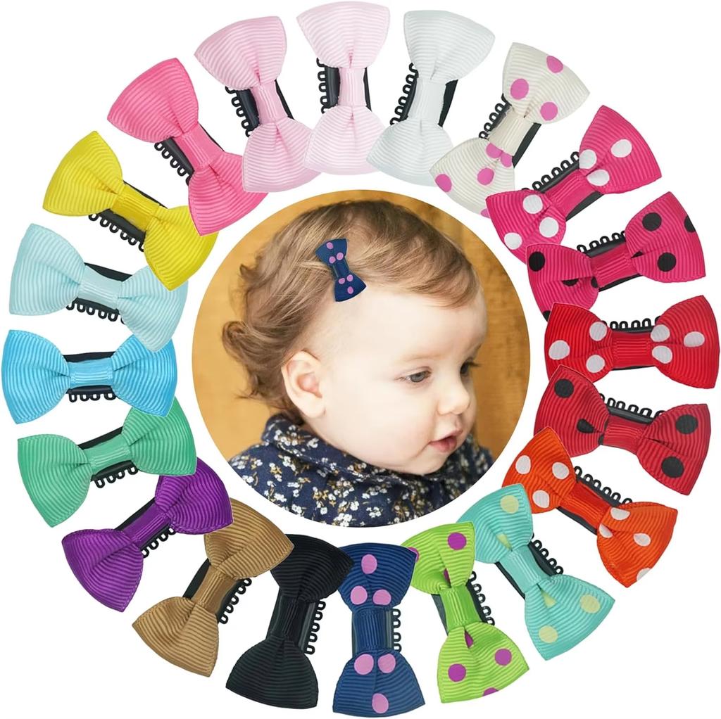 16Pcs Baby Girl Hair Clips Solid Style Barrettes for Kids Infant Hairbows hand sewn hair combs for Children hair accessories