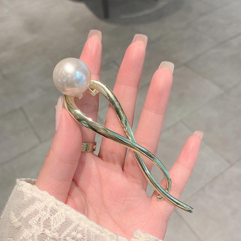 1 pezzo di fermagli per capelli a farfalla in metallo coreano con perle, forcine per capelli, moda, dolce, fermaglio per coda di cavallo, fermagli per capelli, copricapo, accessorio per capelli da donna