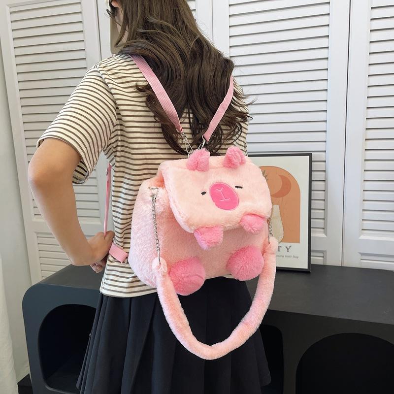 New Cartoon Cute Niche Shoulder Bag Doll Doll Plush Bag Student Commuting Crossbody Backpack Trend