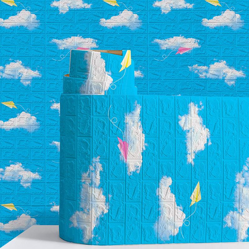 Soundproof Foam Wall Panels, Self-Adhesive XPE Cartoon Murals for Bedroom, Waterproof Noise Reducing Wallpaper