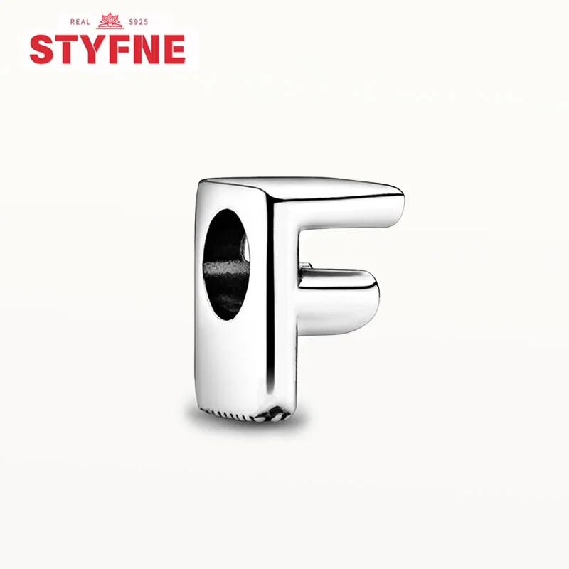 Silber 925 Alphabet-Anhänger A-Z 26 Buchstaben Feine Perlen für DIY Schmuckherstellung Geschenke für Frauen Armband