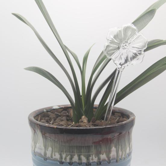 Självvattnande Lök Glas Klar Blomma Automatisk Växtvattningslök Blomma Formad Växtvattningsanordning för Semestervattning Inomhus Utomhusväxter