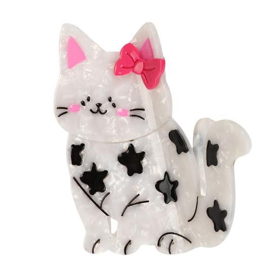 

Hair Clip Cartoon Cat Shape Acetic Acid Back Head Hair Claw Anti-slip Teeth Lightweight Colorfast Large Shark Hair рожевий