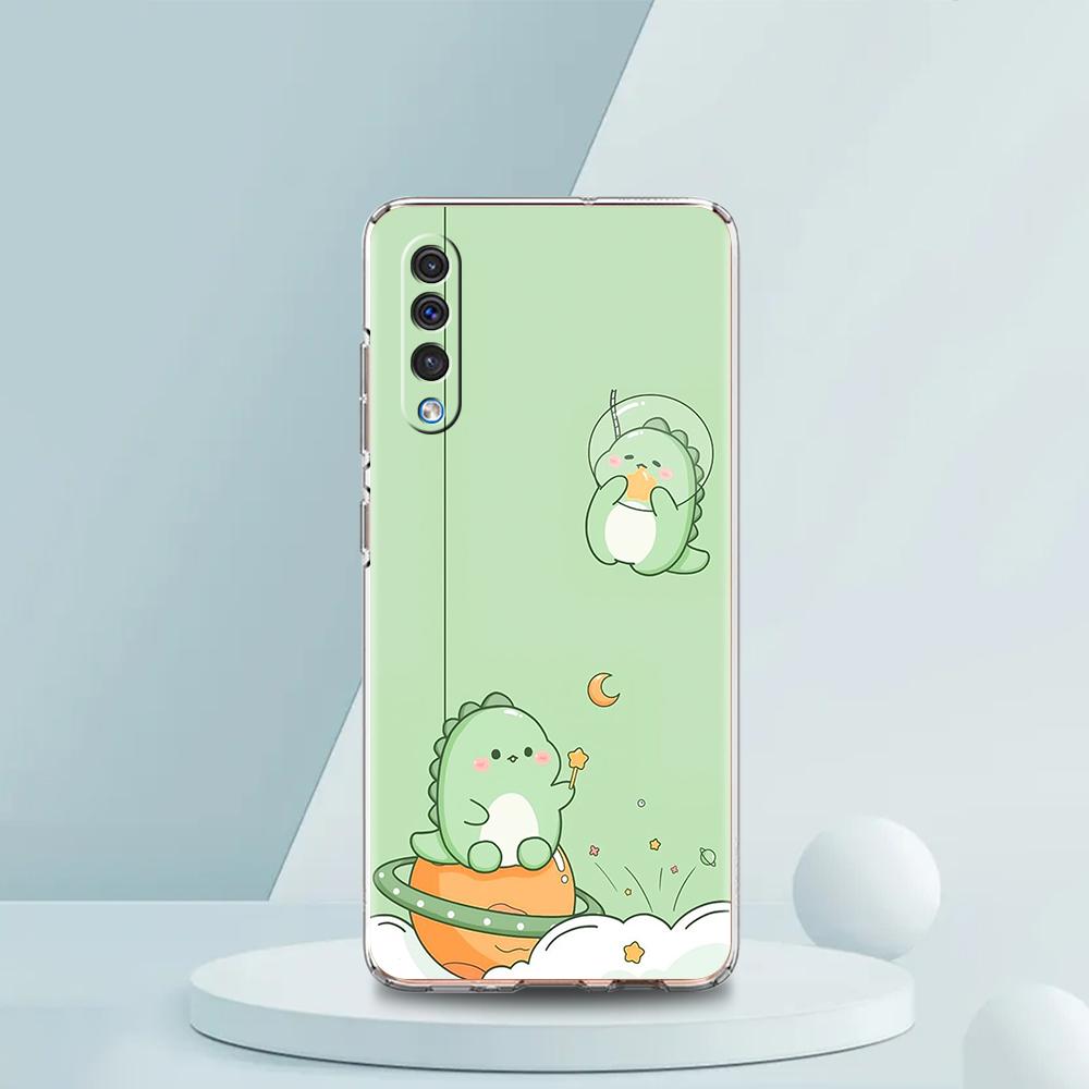 Funny Cute Cartoon Dinosaur Transparent Phone Case for Samsung Galaxy A16 A14 A12 A22 A24 A42 A02 A03S A06 A20 A30 A40 TPU Cover