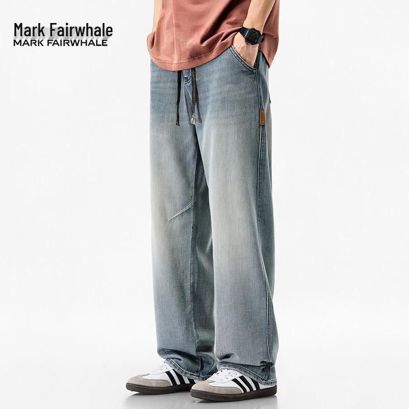 Mark Fairwhale Men's Tencel Lyocell Loose Straight Jeans
