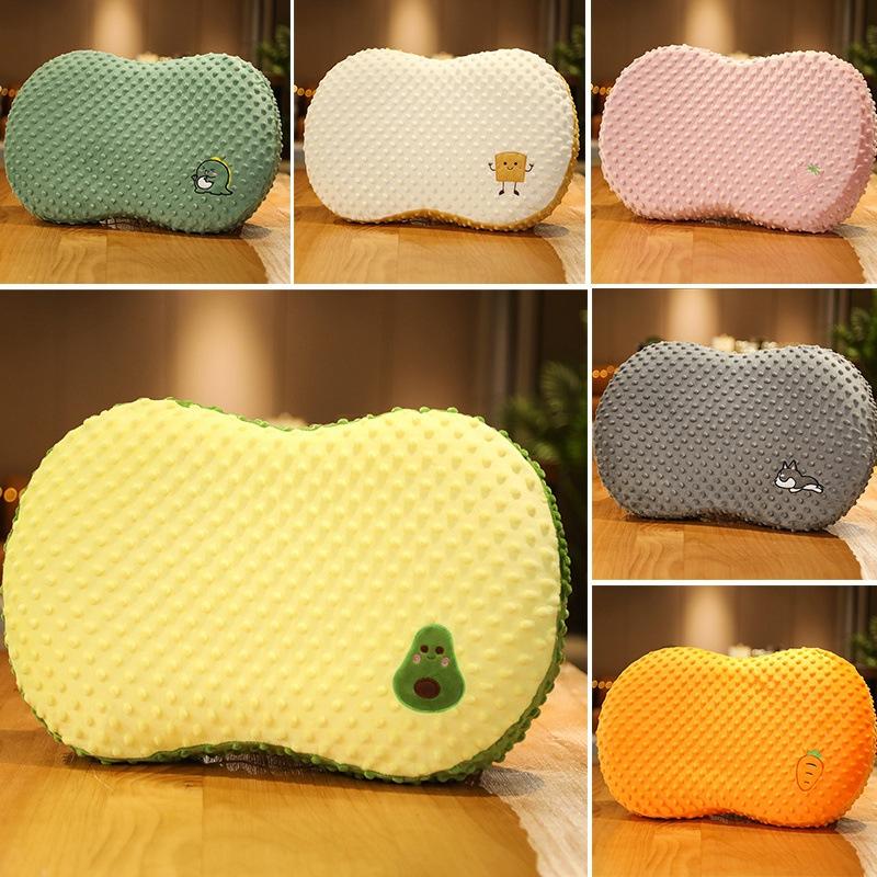 Soft Doudou Velvet Belly Pillow Memory Cotton Sleeping Decompression Pillow Bed Adult Stress Relief Assisted Sleeping Pillow Leather Shell