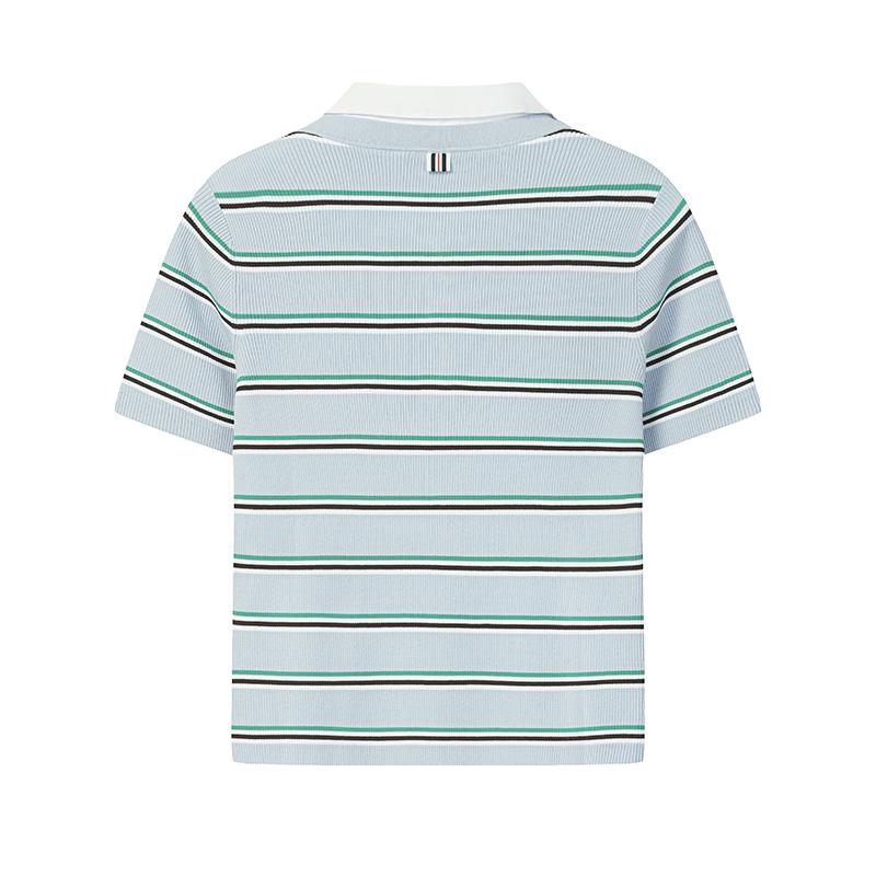 FILA Heritage Color Block Striped Vintage Knit Sweater Women tops F11W638411FZB