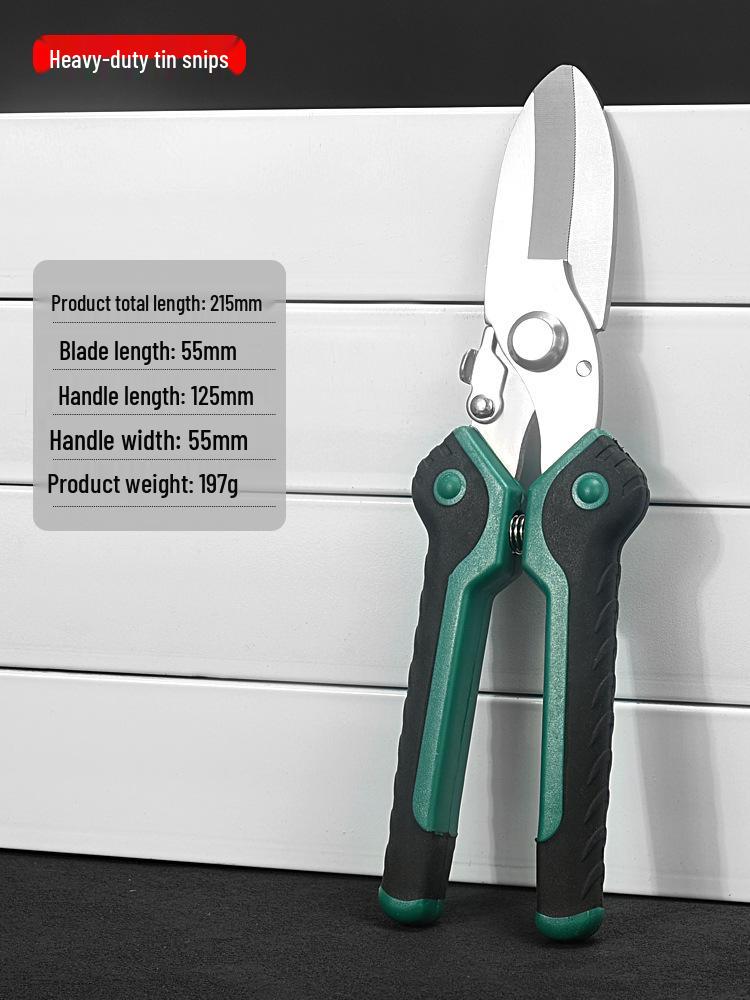 Industrial-Grade Stainless Steel Multi-Function Tin Snips: High Hardness, Powerful Keel Scissors.