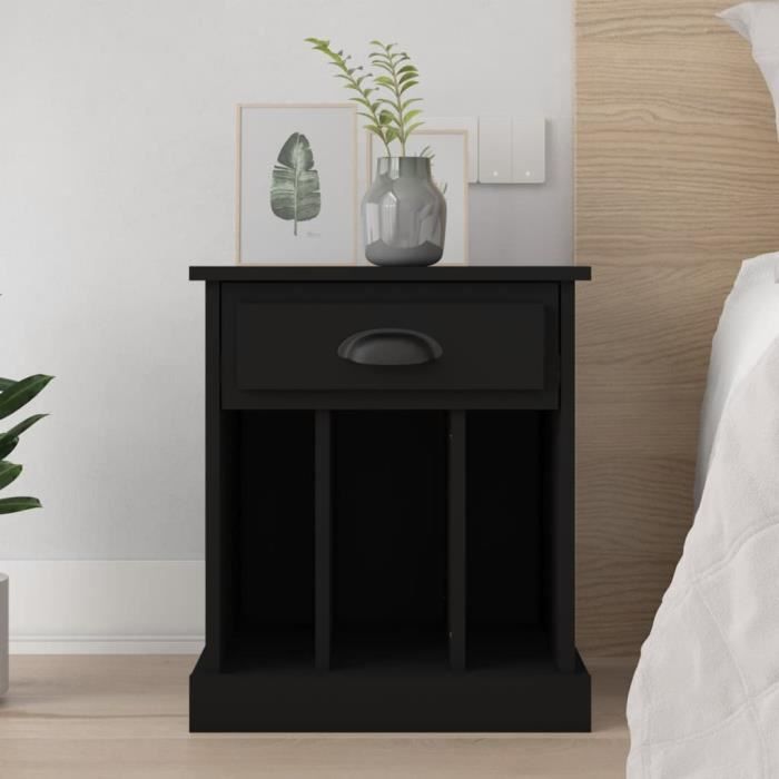 VidaXL Table de chevet noir 43x36x50 cm 816346