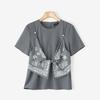 ZANZEA Women Summer Print Patchwork Casual Round Neck Short Sleeve T-Shirts