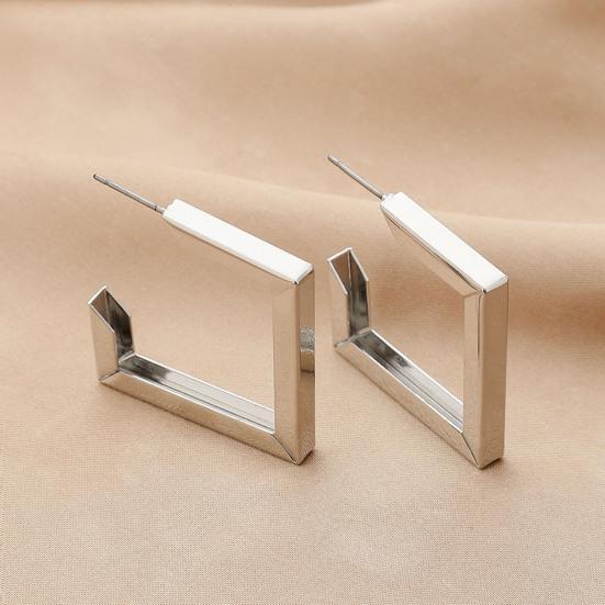 

1 Pair Stud Earrings Rhombic Ins Style Jewelry Plated Geometric Drop Earrings for Party