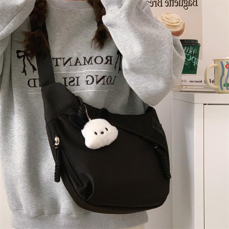 Tote bag Large capacity canvas bag Women's nylon messenger bag 2025 New casual versatile new pleated shoulder bag