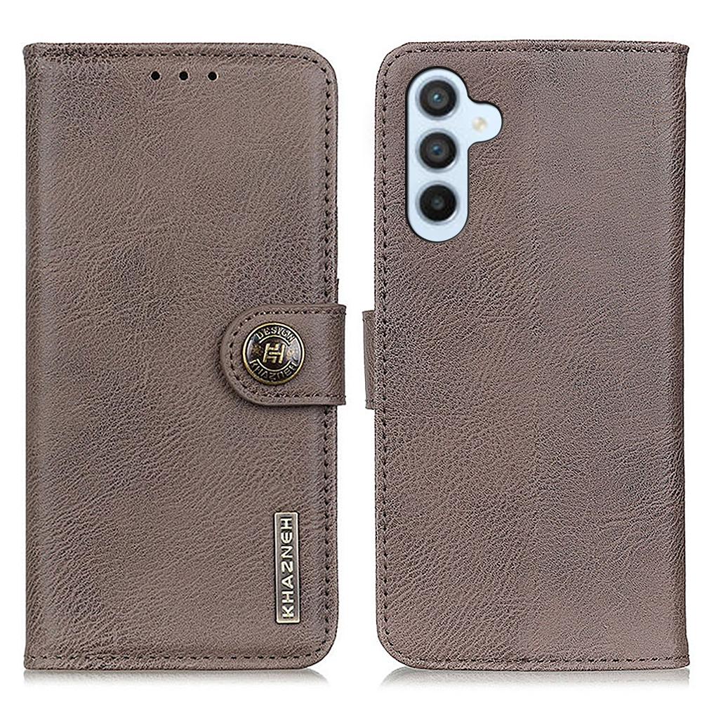 KHAZNEH For Samsung Galaxy S25 FE Wallet Case Cowhide Texture Leather Flip Phone Cover