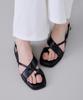 Cesti Toe Loop Cross Sandals (Black)