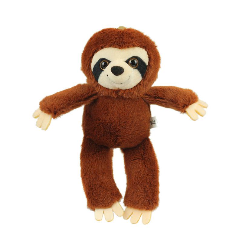 Cozy Brown And Light Gray Plush Sloth Doll For Keychains And Bag Accessories