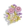 Broche en émail marguerite rose, personnalité créative, peinture à l'huile, tournesol, rose, fleur