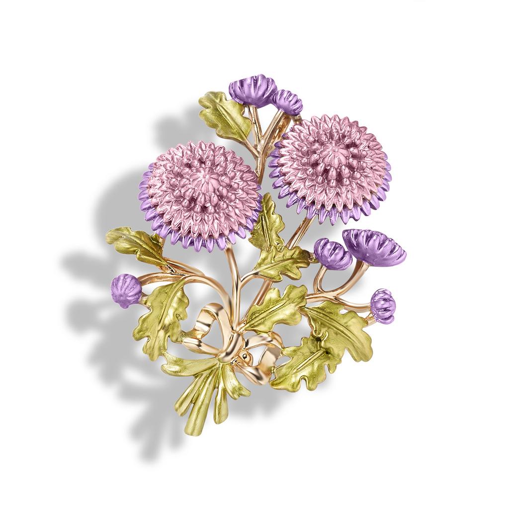 Broche en émail marguerite rose, personnalité créative, peinture à l'huile, tournesol, rose, fleur