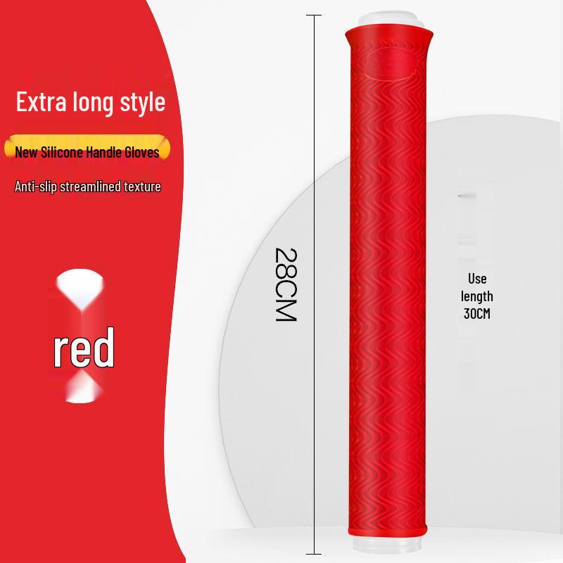 Thickened Soft Silicone Anti-Slip Rod Handle Cover with Grip and Stopper for Fishing Rods