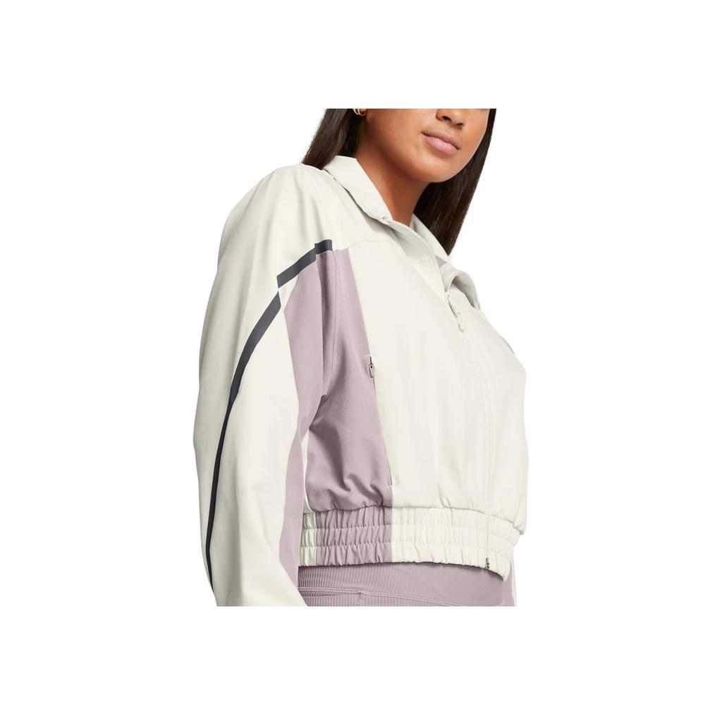 Under Armour Unstoppable Stand Collar Training Short Sleeve Jacket Women Jackets Pinnacle-White 1386479-110