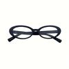 2pcs Oval Frame Women's Glasses Y2K Retro Narrow Shaped Glasses for Girls Solid Color Pos Flat Lenses Decorative Glasses