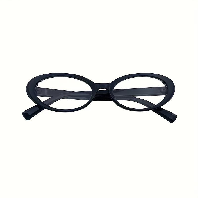 2pcs Oval Frame Women's Glasses Y2K Retro Narrow Shaped Glasses for Girls Solid Color Pos Flat Lenses Decorative Glasses