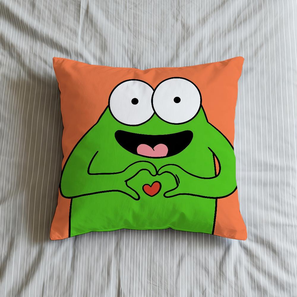 Frog Cushion Cover Soft Case For Sofa Living Room Green Home Comfortable Office Decor Protective Funny Cute Pillow Covers
