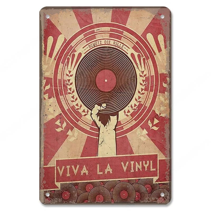 Vintage Music Posters Metal Tin Signs Retro Metal Plate Music CD Radio Guitar Singer Bar Club Wall Decor Living Room
