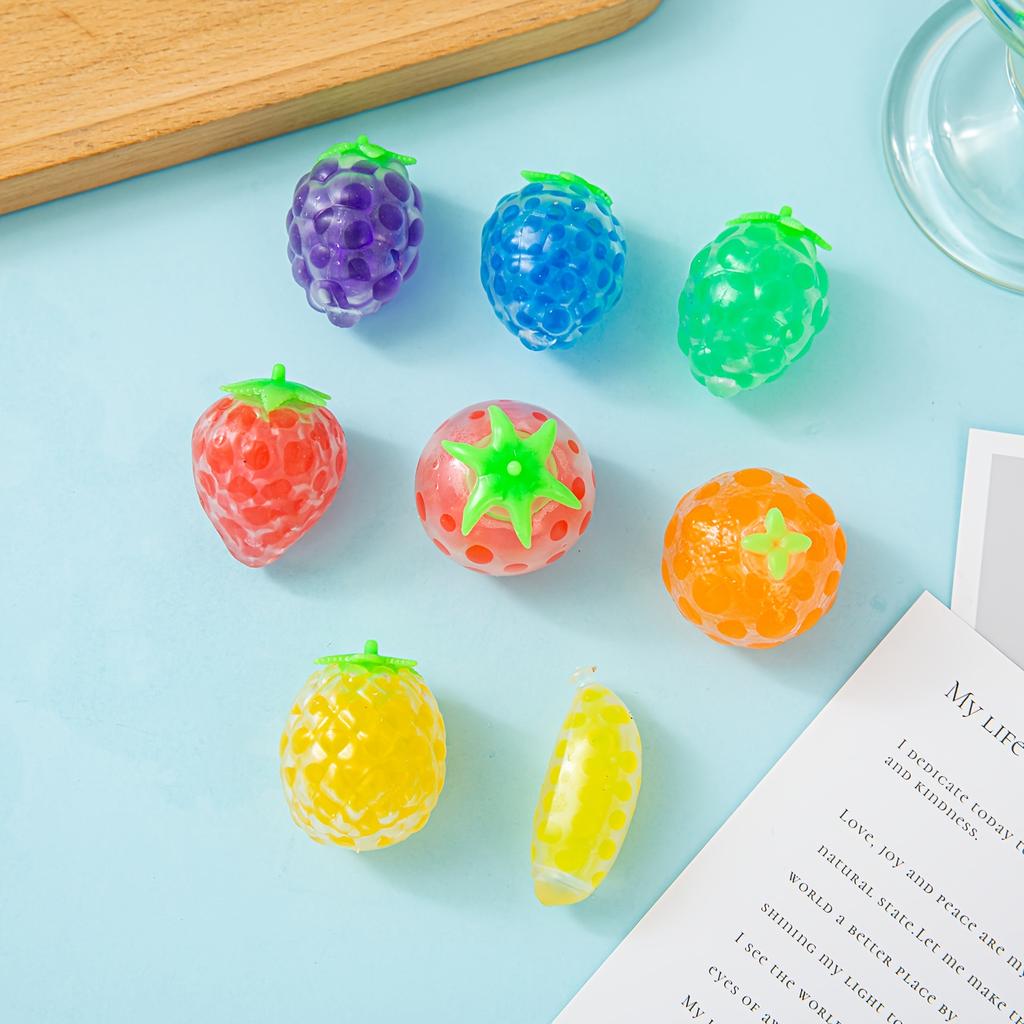 Set aus 4 oder 8 Stück, Imitation Obstperlen, Ideal für elastische Stressabbau-Spielzeuge, Perfekt für Belohnungen im Klassenzimmer, Geburtstagsgeschenke,