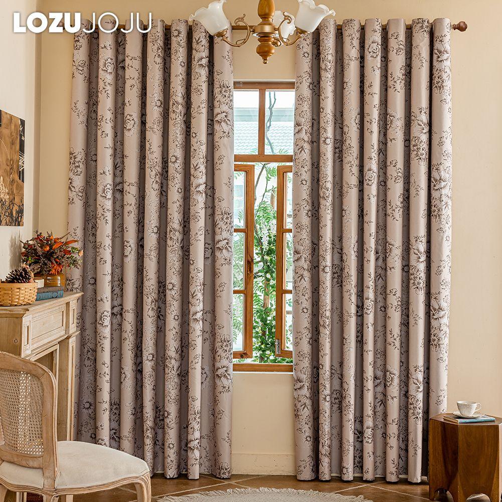 1PC LOZUJOJU Fashionable Retro Printed Blackout Curtains 100% Blackout Thick Curtain for Bedroom Living Room Balcony Window for Home Decor