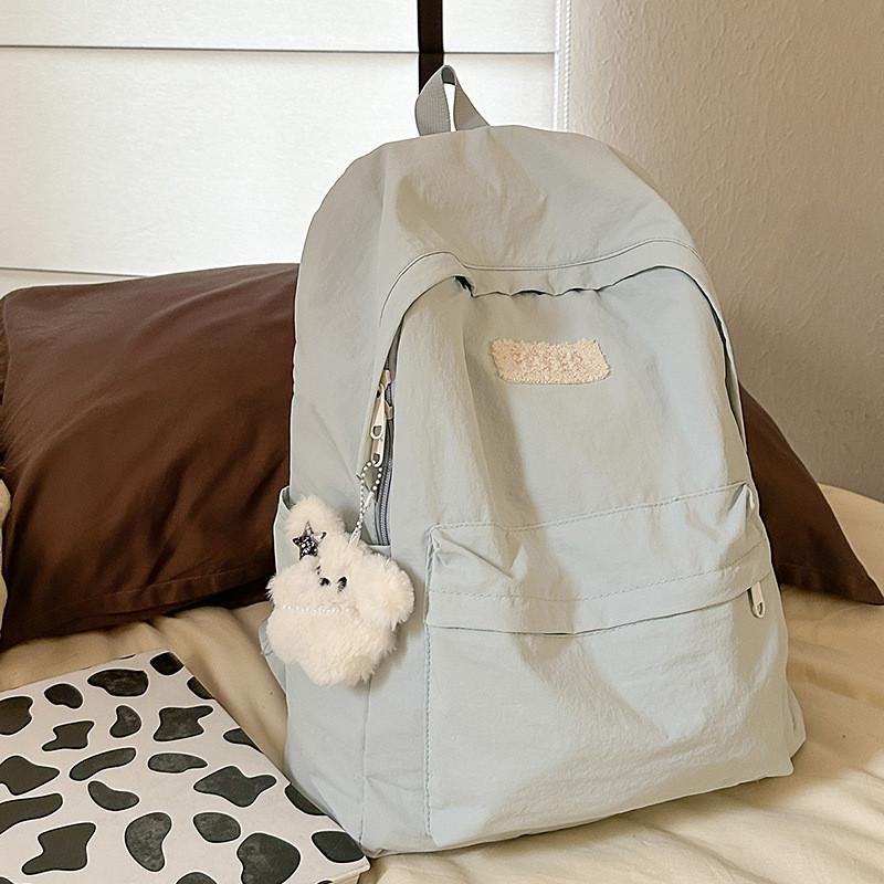 Backpack Color Solid With Padded Straps Letter Print For School Travel Gift