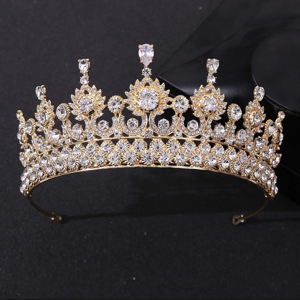 Crystal Zirconia Tiara - Luxury Wedding Crown for Bride Queen Princess