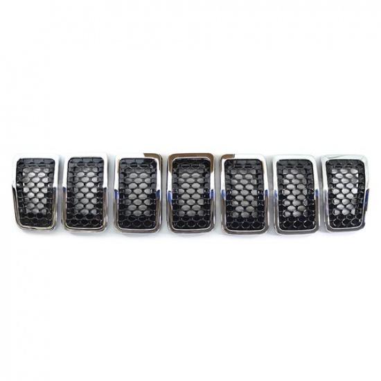 7 Pcs Front Bumper Kidney Mesh Grille For Jeep Cherokee 2019-2022 6AZ88DX8AB