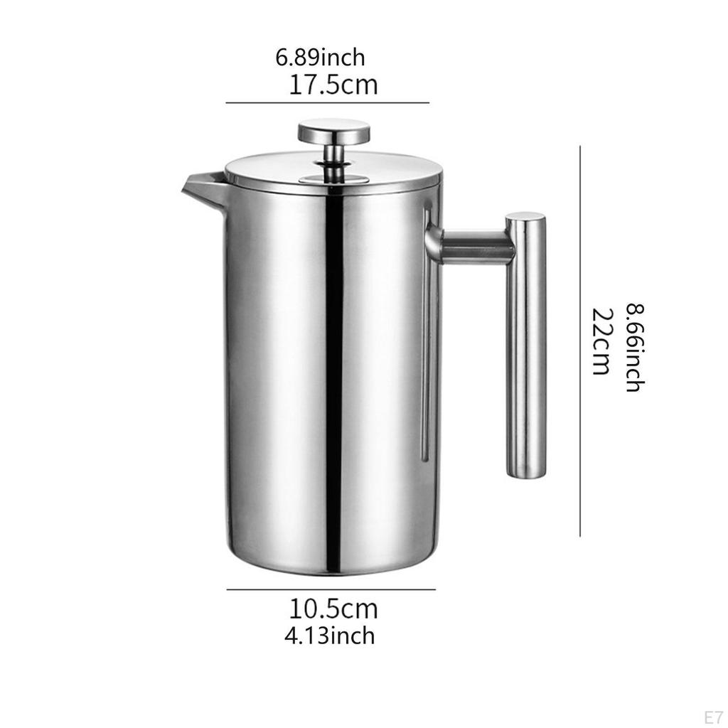 French Pressing Coffee Maker Pot Gift Comfortable Handle Espresso Kettle Stainless Steel for