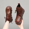 Summer New Women's Cool Boots Muffin Thick-soled Hollowed-out Hole Sandals Retro Handmade Martin Boots Short